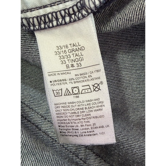 Gap Jeans Womens 16 Tall Blue Dark Denim Wash High Rise 70s Flare Stretch - Picture 8 of 9